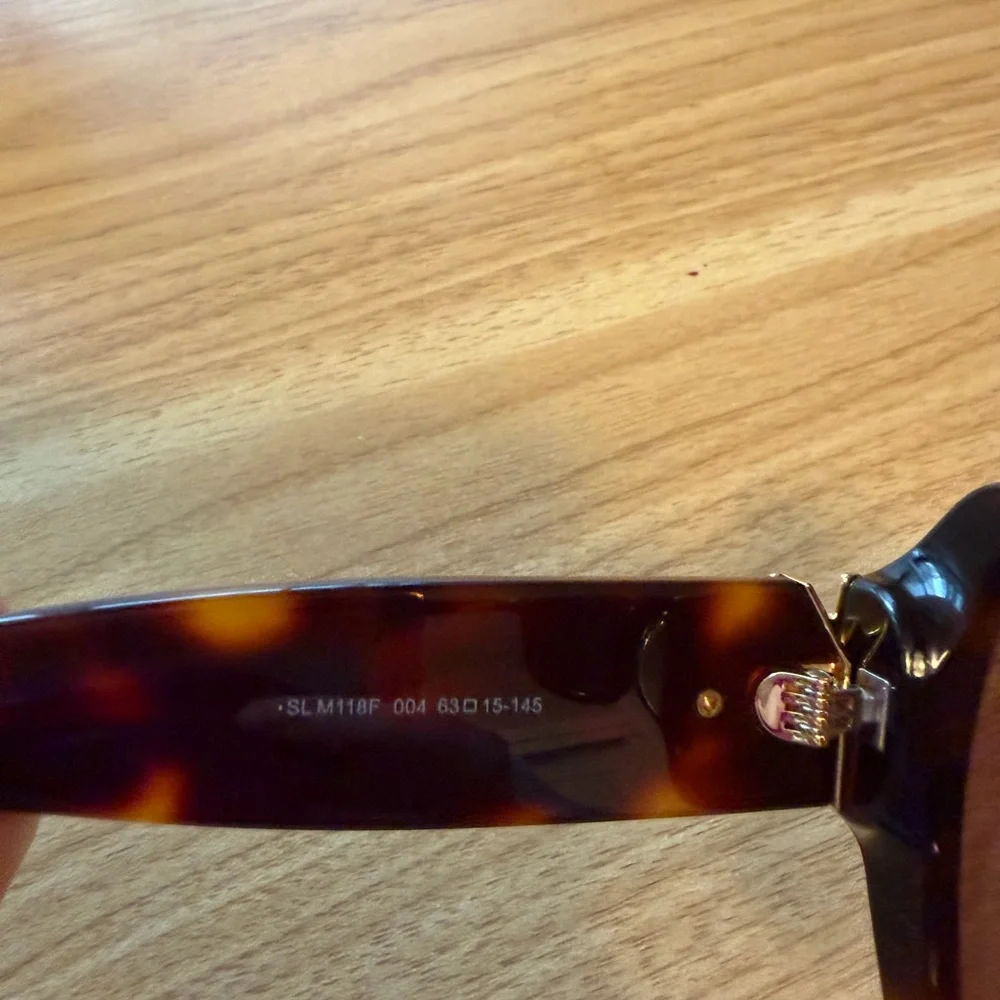Saint Laurent Brown Tortoise Sunglasses - Picture 4 of 7